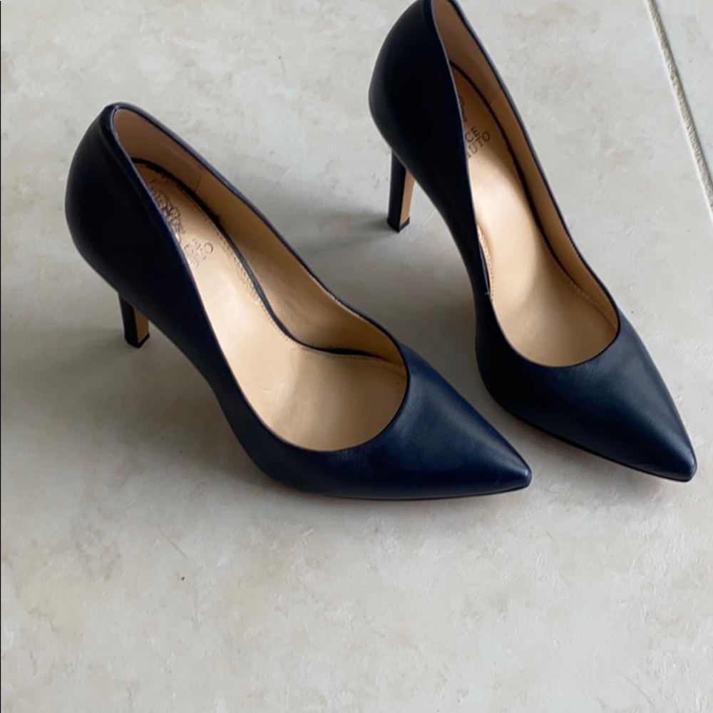 Blue leather heels - Picture 2 of 4